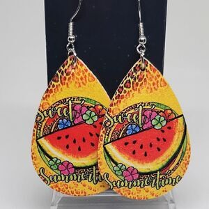 Teardrop earrings watermelon summer‎ time dangle new e5